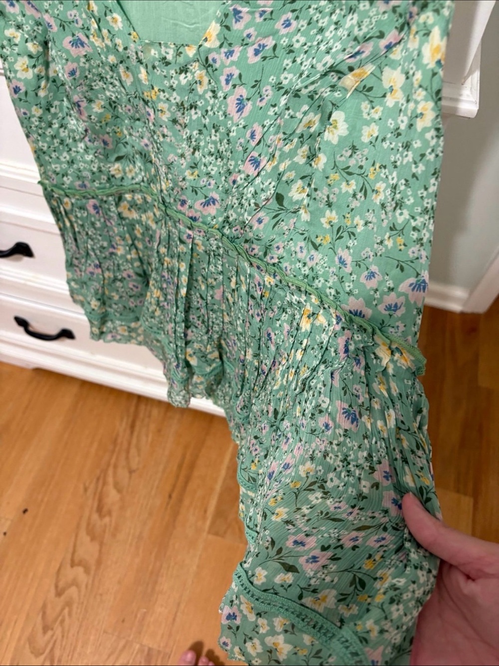 Lucky Brand Women’s M Mint Green Floral Peplum Sleeveless Top - Picture 7 of 10